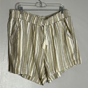 BRIGGS Bohemian Linen shorts plus size women’s XL casual chic summer